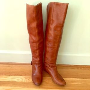Over the Knee Boots - Size 8 - Cognac